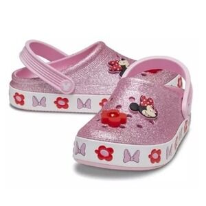 CROCS DISNEY Minnie Mouse Clogs PINK TODDLER GIRLS SIZE C 13 GLITTER SANDALS